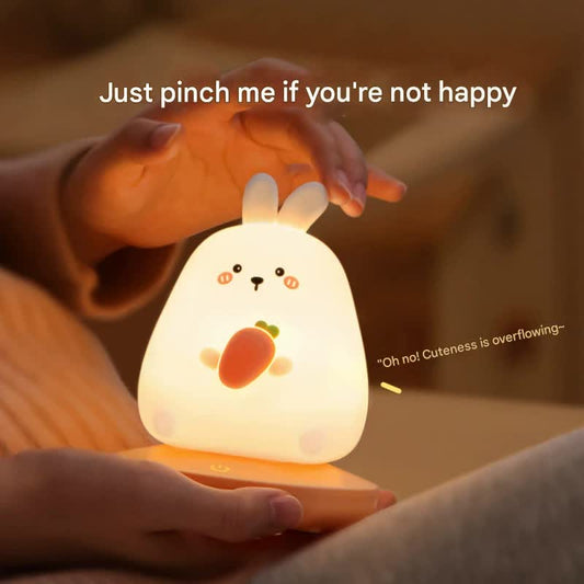 Adorable Animal Silicone LED Night Light - 3 Brightness Levels, USB Rechargeable, Touch Control(Love Pig)